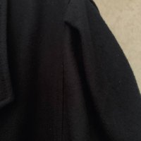 Черно дълго вълнено палто модерна кройка, снимка 6 - Палта, манта - 35407428