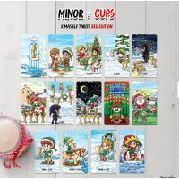 Коледни таро карти - X'mas Elf Red Edition Tarot и Green Edition 7х12см, книжка, снимка 9 - Карти за игра - 43392648