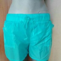 Плажни шорти, цвят тюркоаз, с бандаж🍀❤M/L,L❤🍀арт.4341, снимка 1 - Къси панталони и бермуди - 37118595