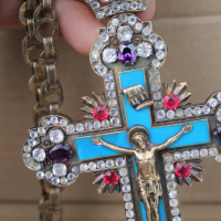 Сребърен епископски кръст с позлата, снимка 5 - Други ценни предмети - 44843604
