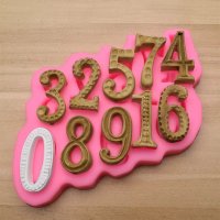 Едри числа цифри с релеф силиконов молд форма фондан шоколад гипс, снимка 3 - Форми - 38438427