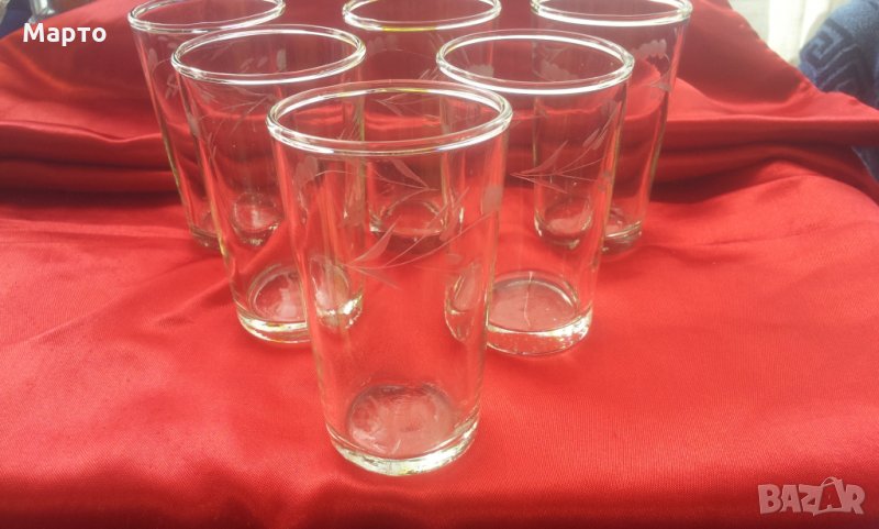 Ретро чаши за алкохол с гравюра 6 бр, снимка 1