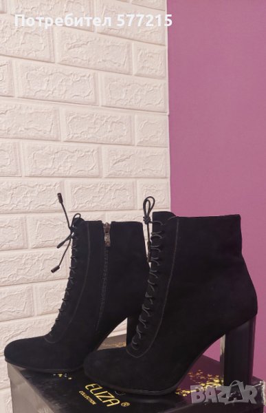 Черни боти от велур, снимка 1