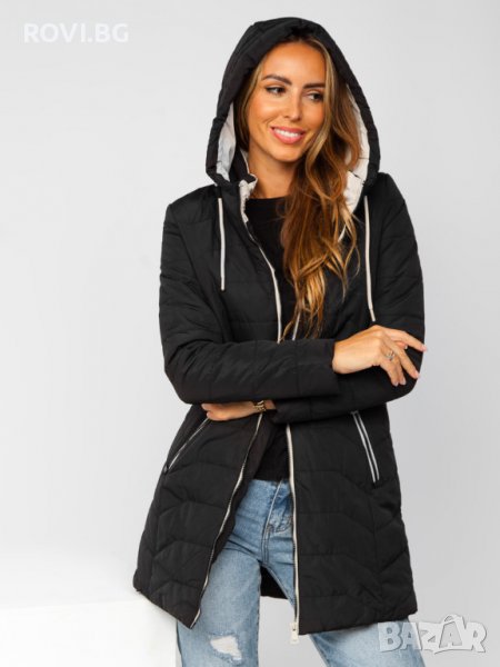 Дамско шушляково яке 4111 черен, снимка 1