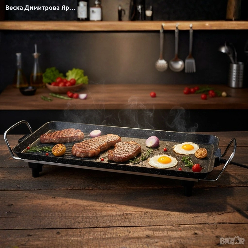 Електрически грил Lexical LBQ-2591 с незалепващо гранитно покритие , снимка 1