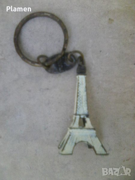 Стар ключодържател Айфелова кула бяла, снимка 1