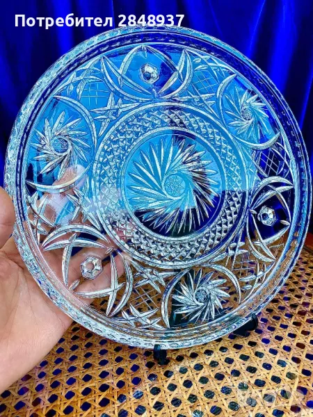 Кристално плато за торта Bohemia , снимка 1