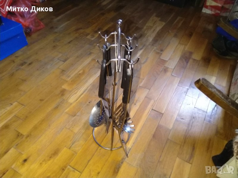 Кухненски набор 7 части 6+1 неръждаема стомана със стойка, снимка 1