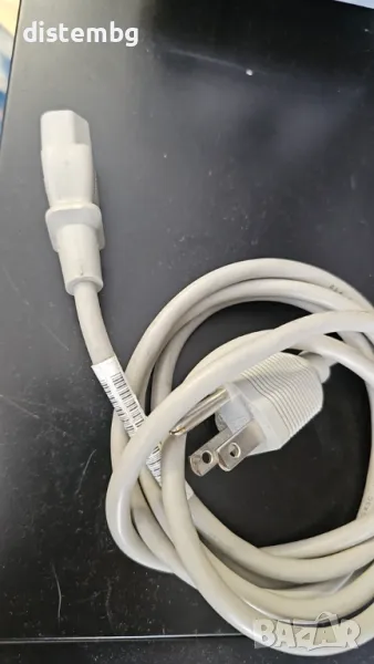 Захранващ кабел от UK / USA 3-пинов щепсел към монитор или 3-пинов компютър, дължина 1,0 m, снимка 1