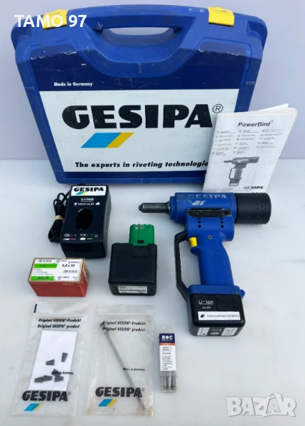 GESiPA ACCU BiRD - Акумулаторна нитачка 14.4V за поп-нит , снимка 1