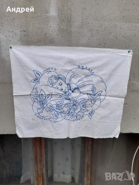 Старинна бродирана калъфка за възглавница #19, снимка 1