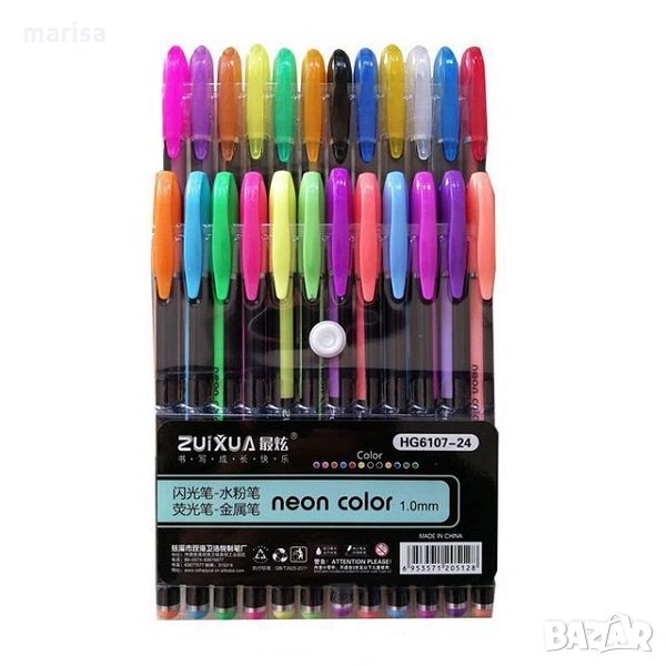 Комплект цветни гел химикали 24 цвята Код: 6107-24, снимка 1