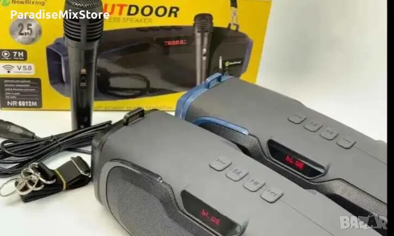 Мощна мини ВТ колонка с микрофон NEWRIXING NR-6012M Изходна мощност: 2 x 5W; Говорители: 2 външни , снимка 1