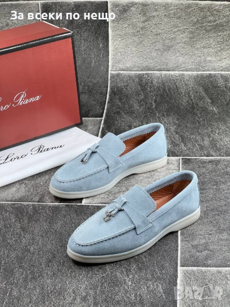 Loro Piana Дамски Светло Сини Ежедневни Обувки Естествена Кожа🥿Дамски Мокасини Лоро Пиана Код E552, снимка 1