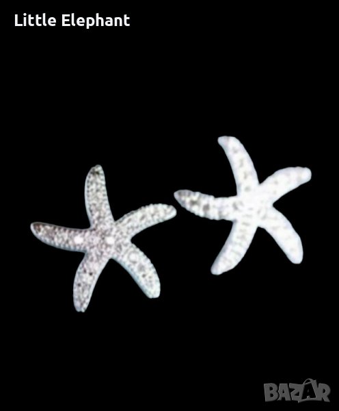  Сребърни обеци,колекция"Sea"-Starfish/нови, снимка 1