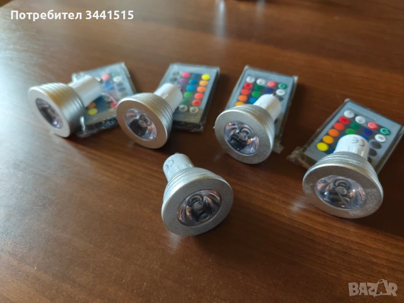 Лампи LED G9 RGB color цветни с дистанционно Romote Control - 5 броя , снимка 1
