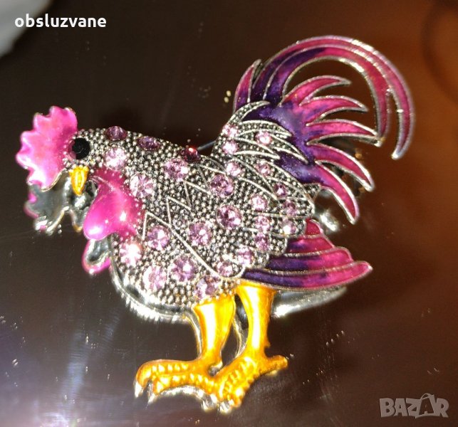 Цветна кристална брошка "Петел" 💥, снимка 1