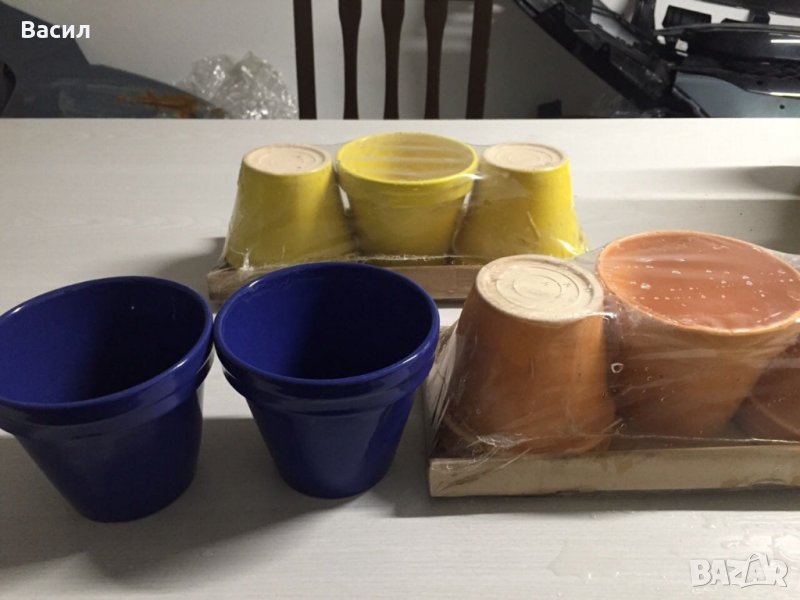 Кашпи на едро и дребно кашпи за цветя 1.9 лв керамика печени на 1000°C, снимка 1