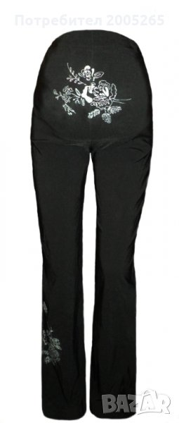 Панталон за бременни с ръчно изрисувани цветя, снимка 1