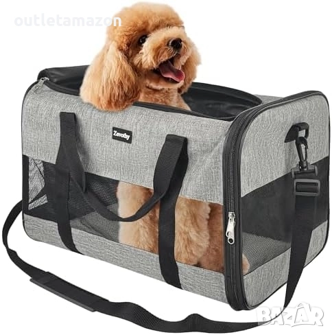 Чанта за транспортиране на котки и кучета Zavothy, дишаща и сгъваема чанта за транспорт , снимка 1