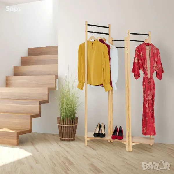Стойка за дрехи с 6 релси 180x100x32 cm 15 kg, снимка 1