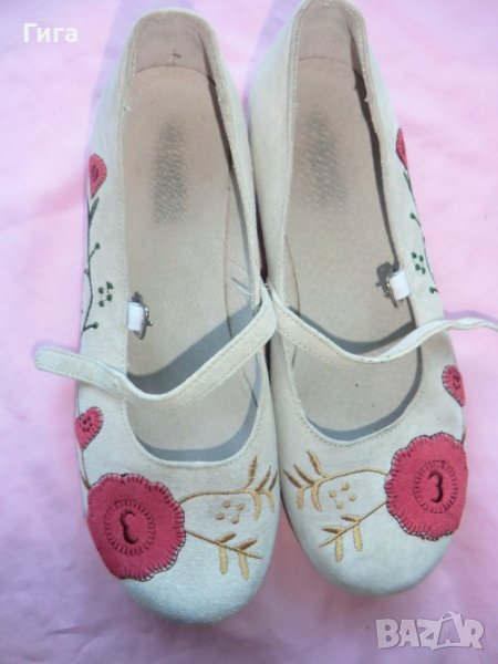 бродирани обувки, изцяло от естествени материали, снимка 1