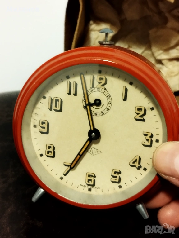 Стар френски будилник, настолен часовник, снимка 1
