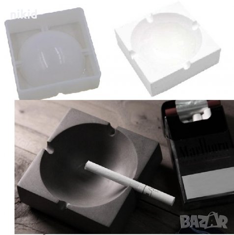 Квадратен пепелник силиконов молд форма калъп за направа гипс смола и др