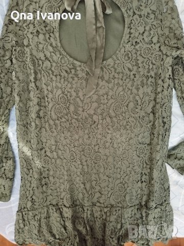 зелена дантелена рокля, снимка 4 - Рокли - 43347727