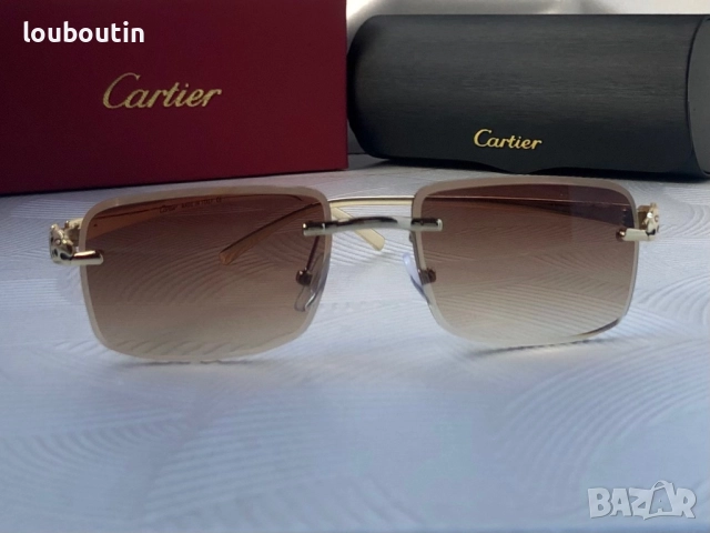 Cartier Мъжки слънчеви очила правоъгълни 3 цвята черни кафяви прозрачни, снимка 11 - Слънчеви и диоптрични очила - 51739017