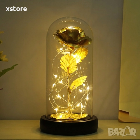 Вечна роза в стъкленица с LED светлина , снимка 6 - Други стоки за дома - 52793324