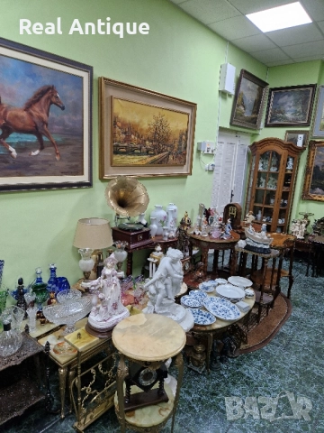 Голяма много красива антикварна авторска картина масло върху платно , снимка 9 - Картини - 51190385