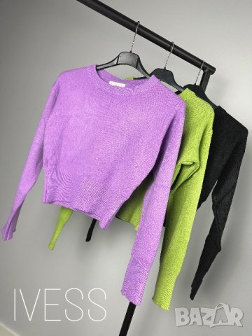 Дамска кашмирена къса блуза три цвята , снимка 5 - Блузи с дълъг ръкав и пуловери - 43194864