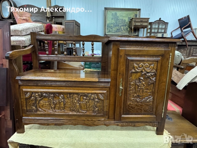 Пейка с шкаф от дъбов масив