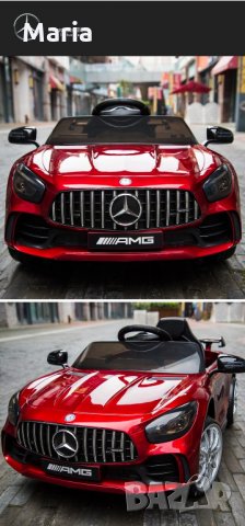 Акумулаторен КОЛА Mercedes GT R ,12V с меки гуми, снимка 6 - Детски велосипеди, триколки и коли - 33381712