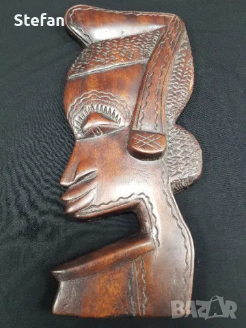 африканска дървена маска за стена масивна ръчна изработка