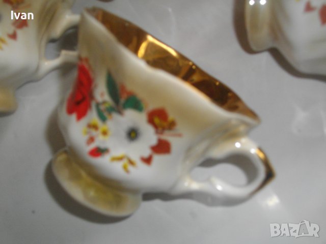 Комплект 6 бр. Позлатени Порцеланови Чаши За кафе-125мл-Старинни-Ръчно Рисувани, снимка 11 - Чаши - 40107238