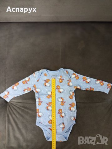 Бебешко памучно боди с дълъг ръкав марка LUPILU за деца 0-3 месеца, снимка 4 - Бодита за бебе - 43244219
