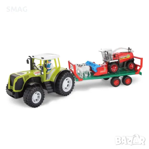 Влекач трактор с ремарке вършачка и звук S_1217310, снимка 2 - Коли, камиони, мотори, писти - 47892968