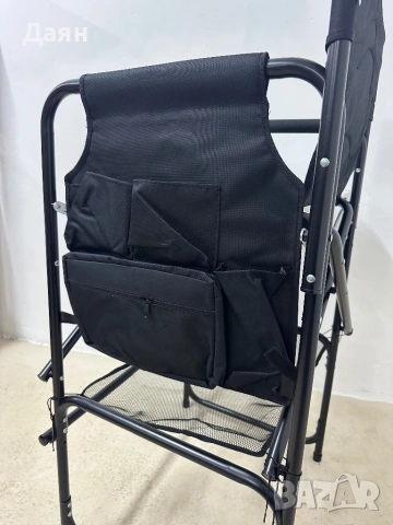 Сгъваем режисьорски стол със сгъваема странична масичка COSTWAY, сгъваем стол за гримьори , снимка 11 - Столове - 53203865