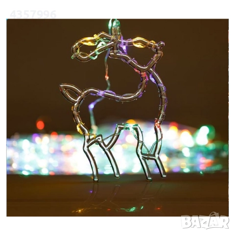 Декоративна коледна LED завеса, 12 фигурки, 198 крушки , снимка 2 - Декорация за дома - 52380762