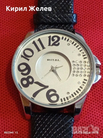 Модерен дамски часовник Rital quartz с кожена каишка не е носен 51693, снимка 7 - Дамски - 53590221