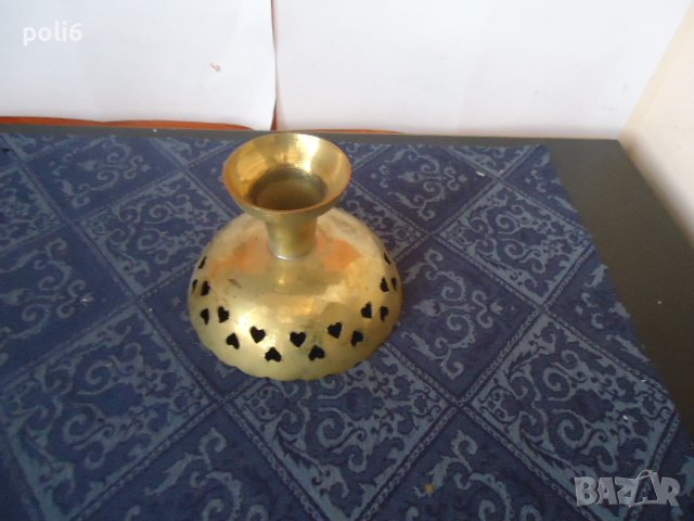 малка месингова купа на столче ,бонбониера, снимка 3 - Антикварни и старинни предмети - 39324880