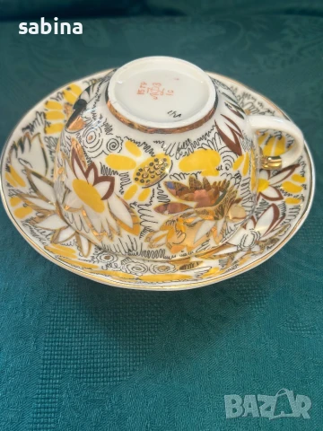 Руски порцелан - ЛФЗ “Золотые ромашки”-Златни маргаритки, снимка 3 - Колекции - 50717114
