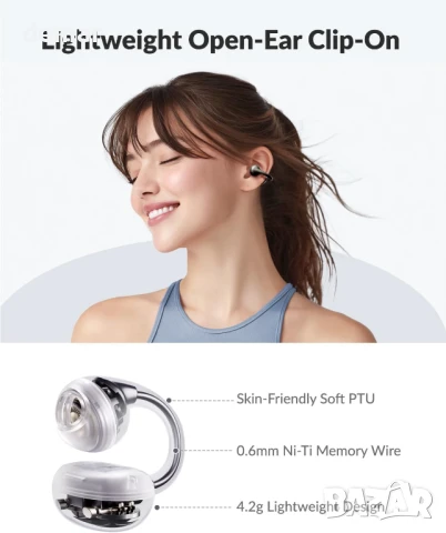 TONEMAY Q6 Отворени слушалки с щипка, LDAC Hi-Res безжично аудио, снимка 5 - Безжични слушалки - 51338323