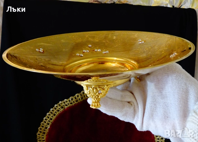 Позлатена фруктиера 24k Gold,етикет,Art Nouveau. , снимка 11 - Антикварни и старинни предмети - 52900098