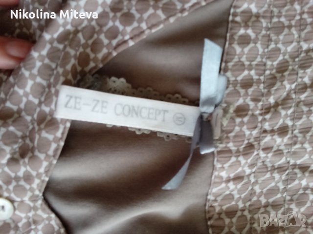 Сива копринена туника, снимка 4 - Туники - 33524798