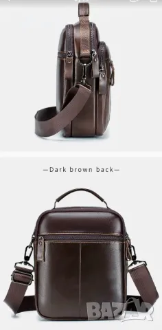 Американска, Класическа Мъжка бизнес чанта с дръжка•Премиум Естествена кожа!, снимка 12 - Чанти - 49293207