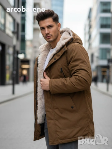 Мъжко зимно яке парка с качулка, 2цвята , снимка 6 - Якета - 53036768