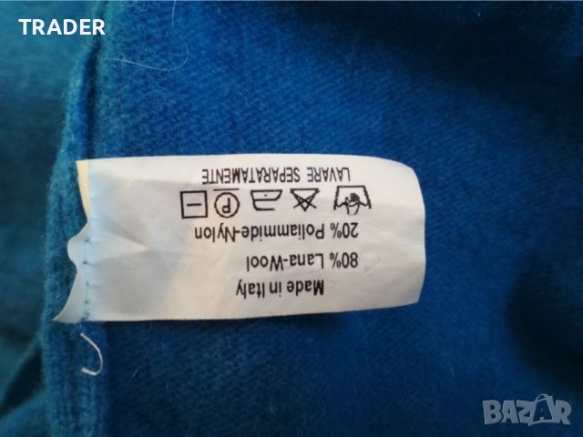 Вълнен пуловер 80% вълна мерино термо блуза анорак MadeInItaly , снимка 10 - Пуловери - 31935363